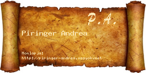 Piringer Andrea névjegykártya
