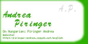 andrea piringer business card